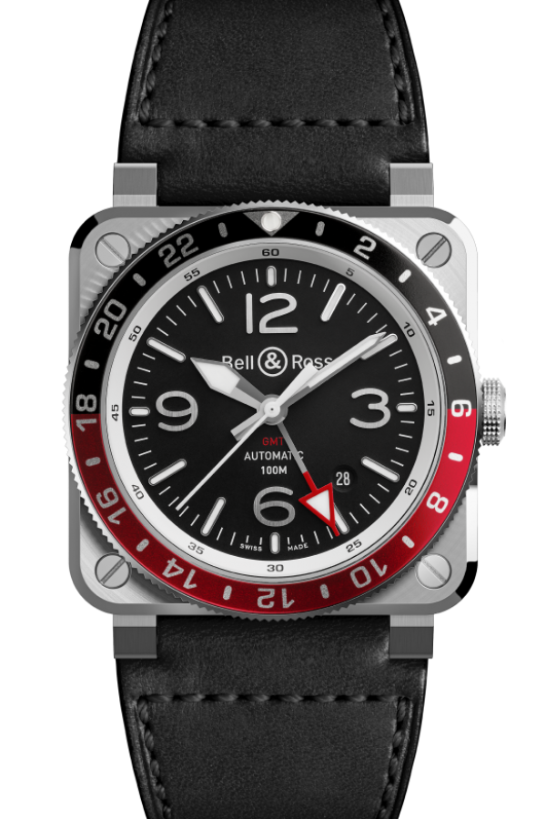 NEW BR 03-93 GMT 42 MM - BR0393-BL-ST/SCA