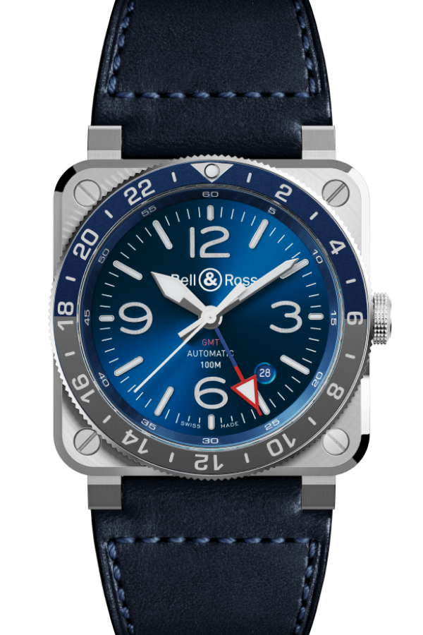 BR 03-93 GMT BLUE 42 MM - BR0393-BLU-ST/SCA